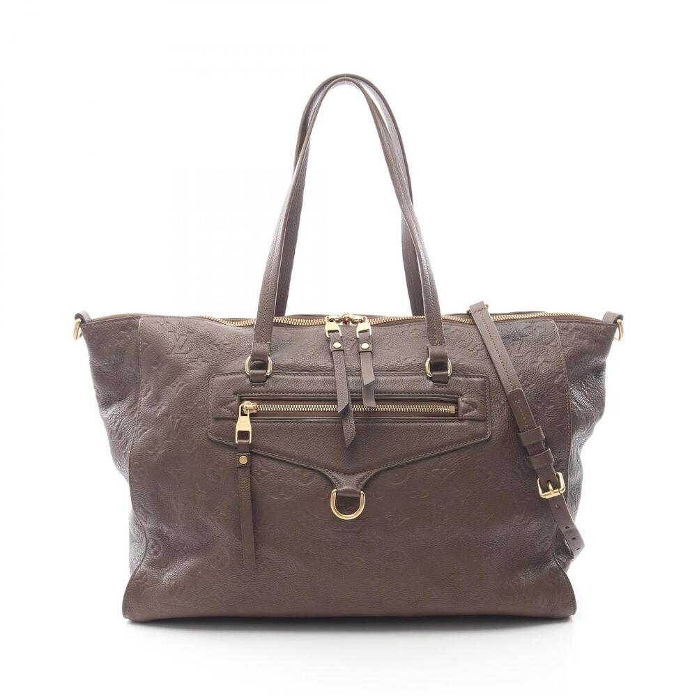 Louis Vuitton Lumineuse Tote Bag Leather Monogram Empreinte Brown